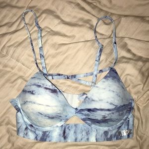 New PINK Medium Push Up Bra (blue tie dye)